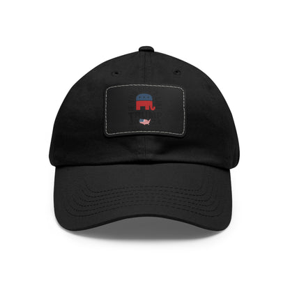 Dad Hat with Leather Patch (Rectangle)